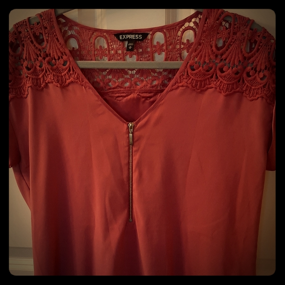 Express short sleeve mauve top